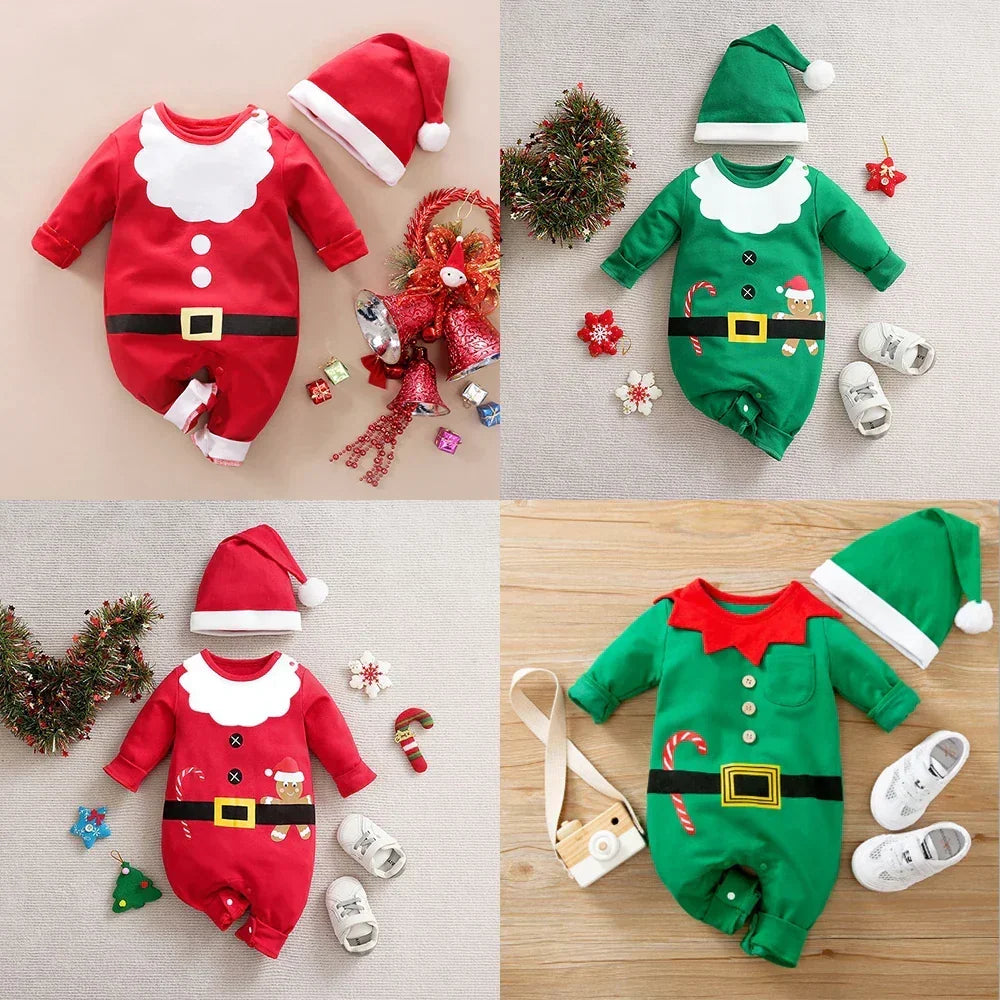 Christmas Costume Baby Unisex Boys Girls Soft Cotton Festive Outfit