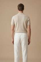 Men woven straight leg trousers with elastic drawstring waist relaxed fit