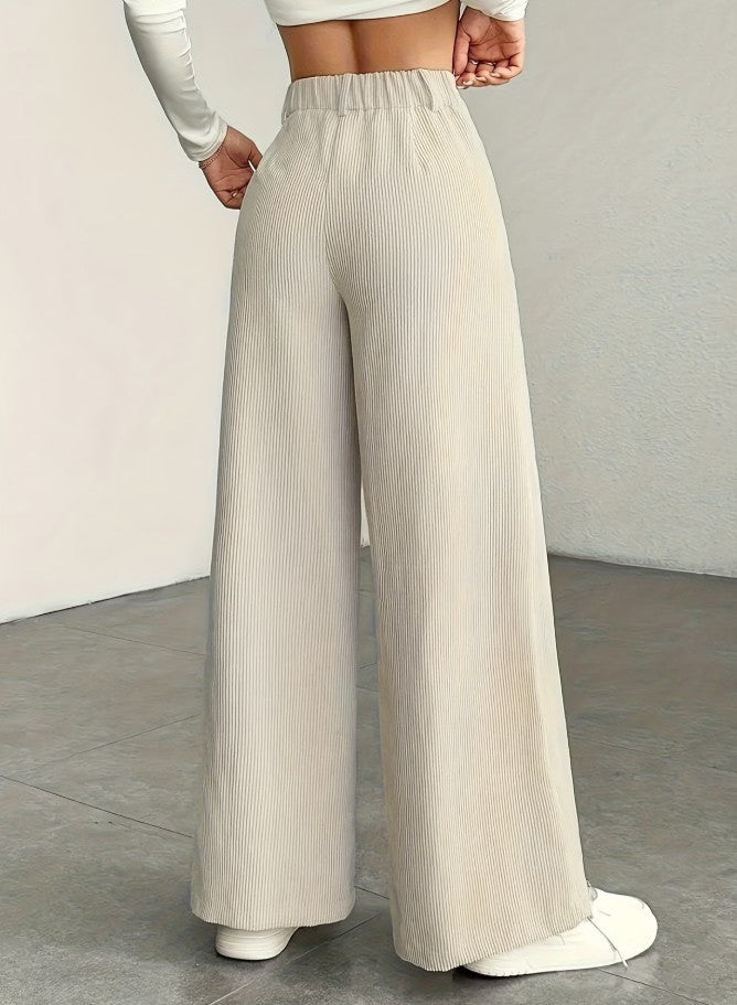 Women corduroy wide leg pants high waist relaxed fit