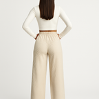 Women corduroy wide leg pants high waist relaxed fit