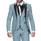 Men 3 piece suit set blazer waistcoat trousers tailored modern fit