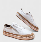 Women orthopedic slip-on shoes with arch support and cushioned insole