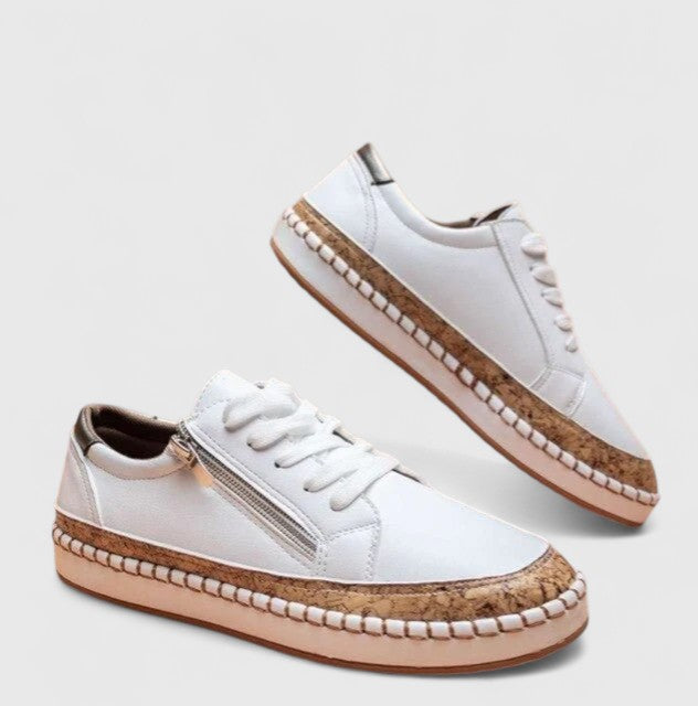 Women orthopedic slip-on shoes with arch support and cushioned insole