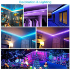 LED strip lights 32ft RGB color changing with 44-key IR remote, 300 LEDs indoor