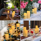 LED flameless candles ivory set of 12 with remote control and timer, waterproof