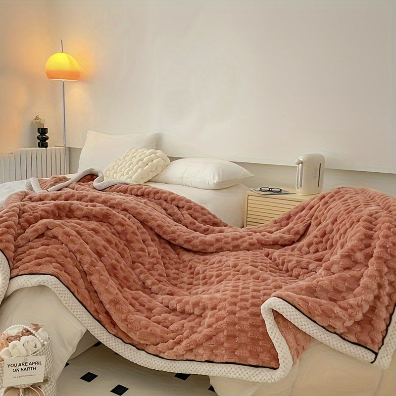 Microfiber blanket soft lightweight stripe design for couch bed and travel all seasons