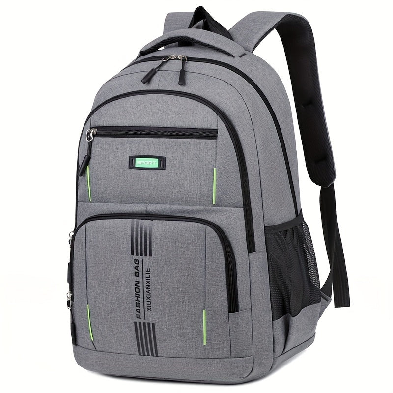 Men full grain leather backpack with buckle closure and adjustable straps