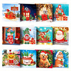 Diamond painting greeting cards 12-piece Christmas and New Year mosaic set