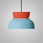 Nordic dome pendant light dual-tone zinc alloy LED 1-light ceiling fixture