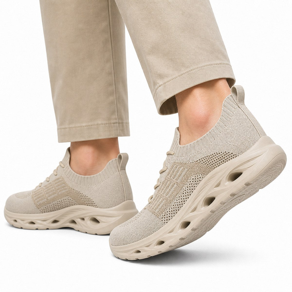 Walking sneakers wide toe box orthopedic flexible sole lace-up, available in 6 colours