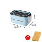 Bento lunch box 2-layer stainless steel leakproof compact design