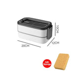Bento lunch box 2-layer stainless steel leakproof compact design
