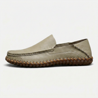 Men's Loafers | Handstitched PU Leather, Slip-On, Round Toe