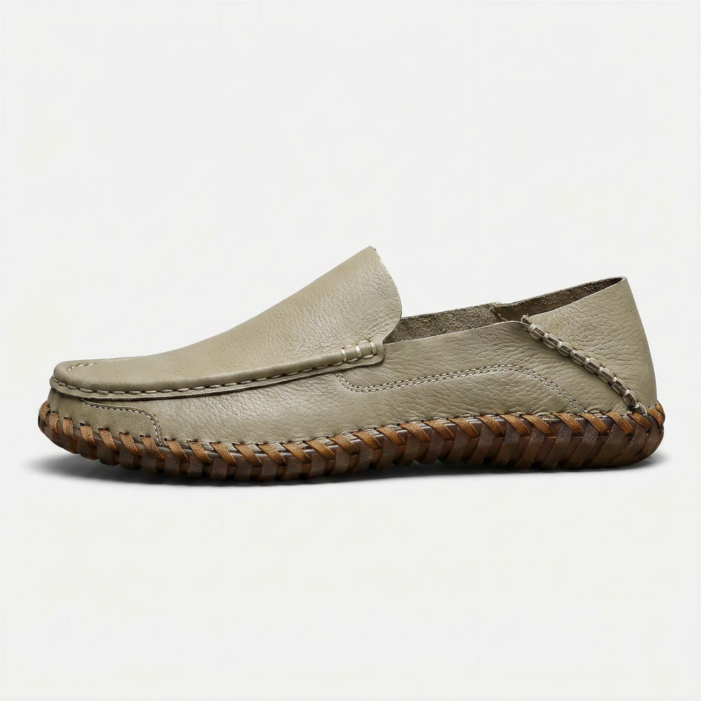 Men's Loafers | Handstitched PU Leather, Slip-On, Round Toe