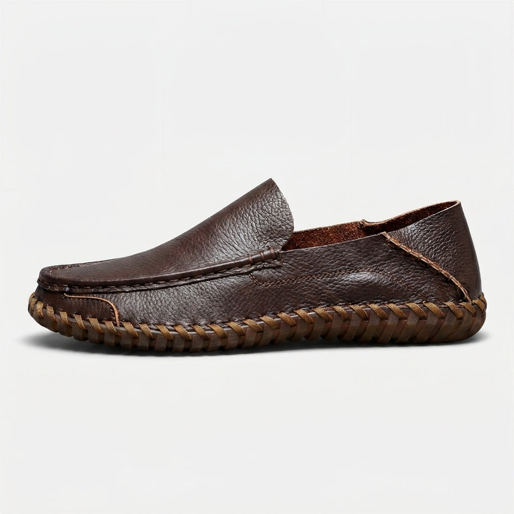 Men's Loafers | Handstitched PU Leather, Slip-On, Round Toe
