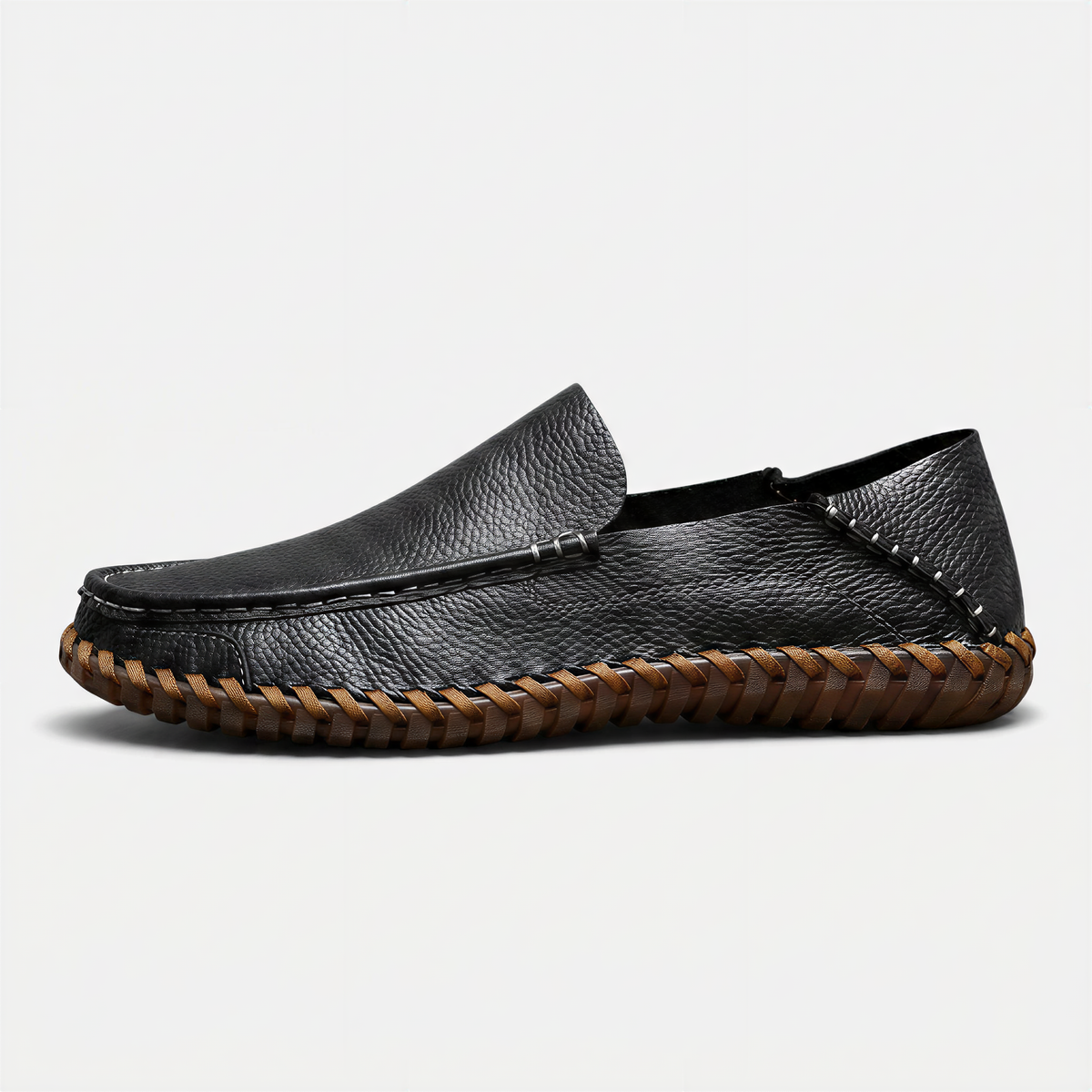 Men's Loafers | Handstitched PU Leather, Slip-On, Round Toe
