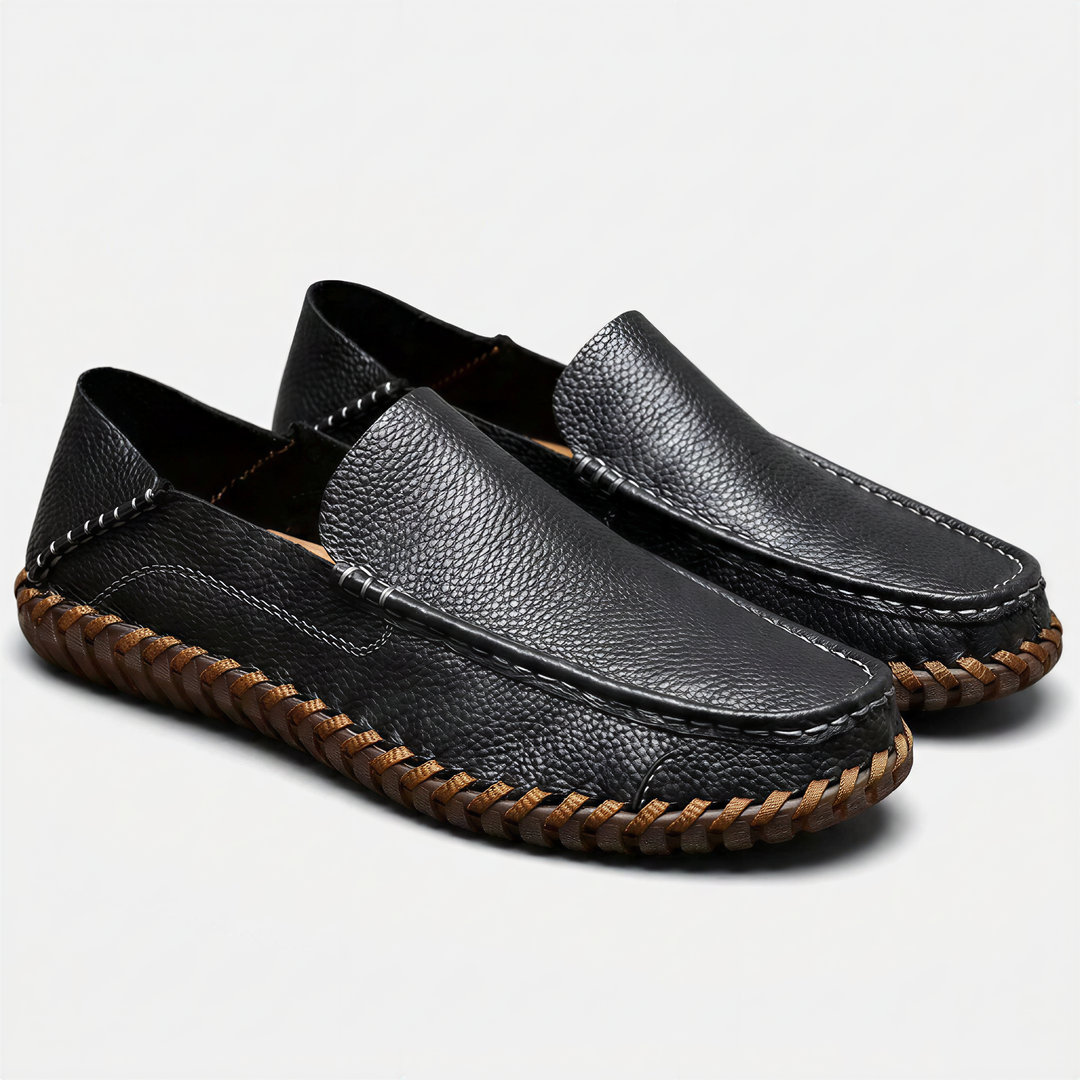 Men's Loafers | Handstitched PU Leather, Slip-On, Round Toe