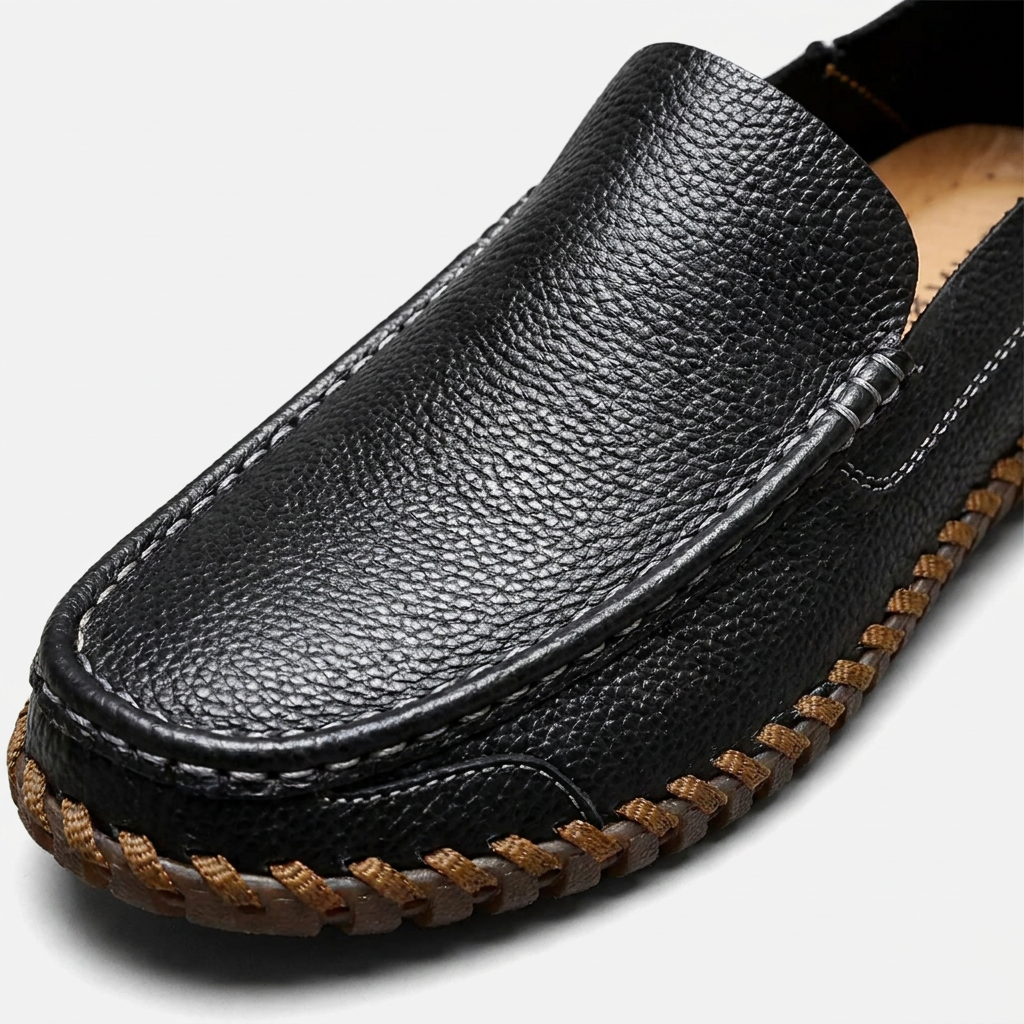 Men's Loafers | Handstitched PU Leather, Slip-On, Round Toe