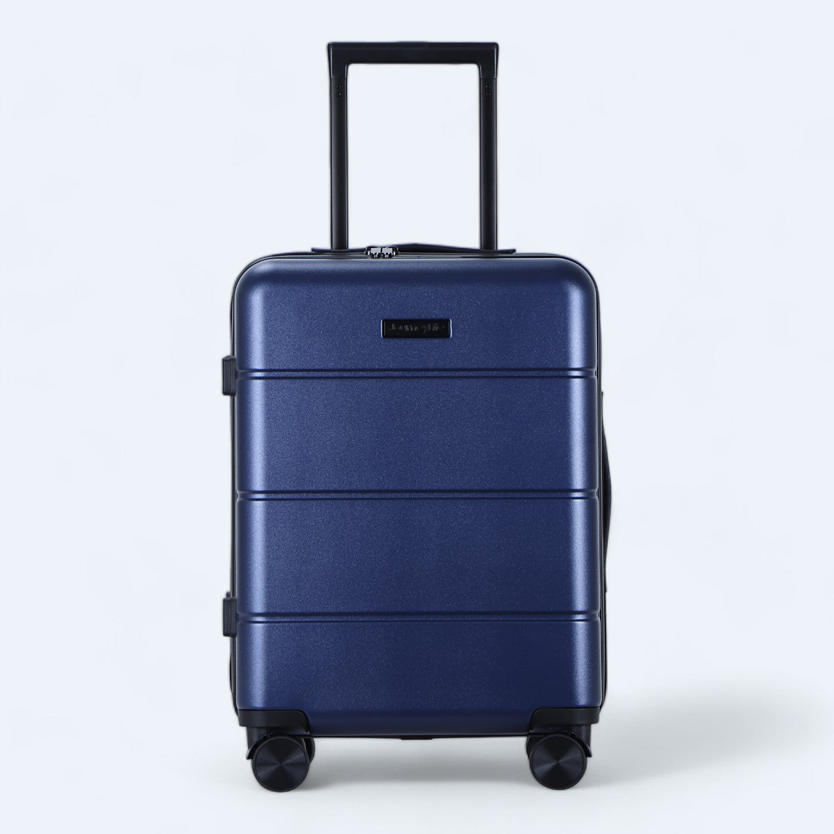 Hard shell luggage set 3-piece with 4-wheel spinner and combination lock, black and blue