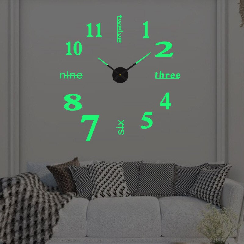 Black quartz statement wall clock large modern roman numeral design
