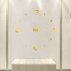 Black quartz statement wall clock large modern roman numeral design
