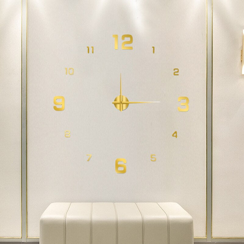 Black quartz statement wall clock large modern roman numeral design