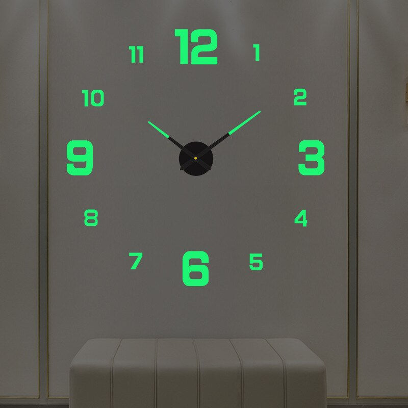 Black quartz statement wall clock large modern roman numeral design