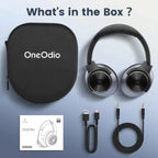 Bluetooth active noise cancelling wireless headphones over-ear with memory foam earcups