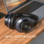 Bluetooth active noise cancelling wireless headphones over-ear with memory foam earcups