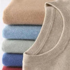 Men's cashmere sweater round neck, autumn winter slim fit pullover