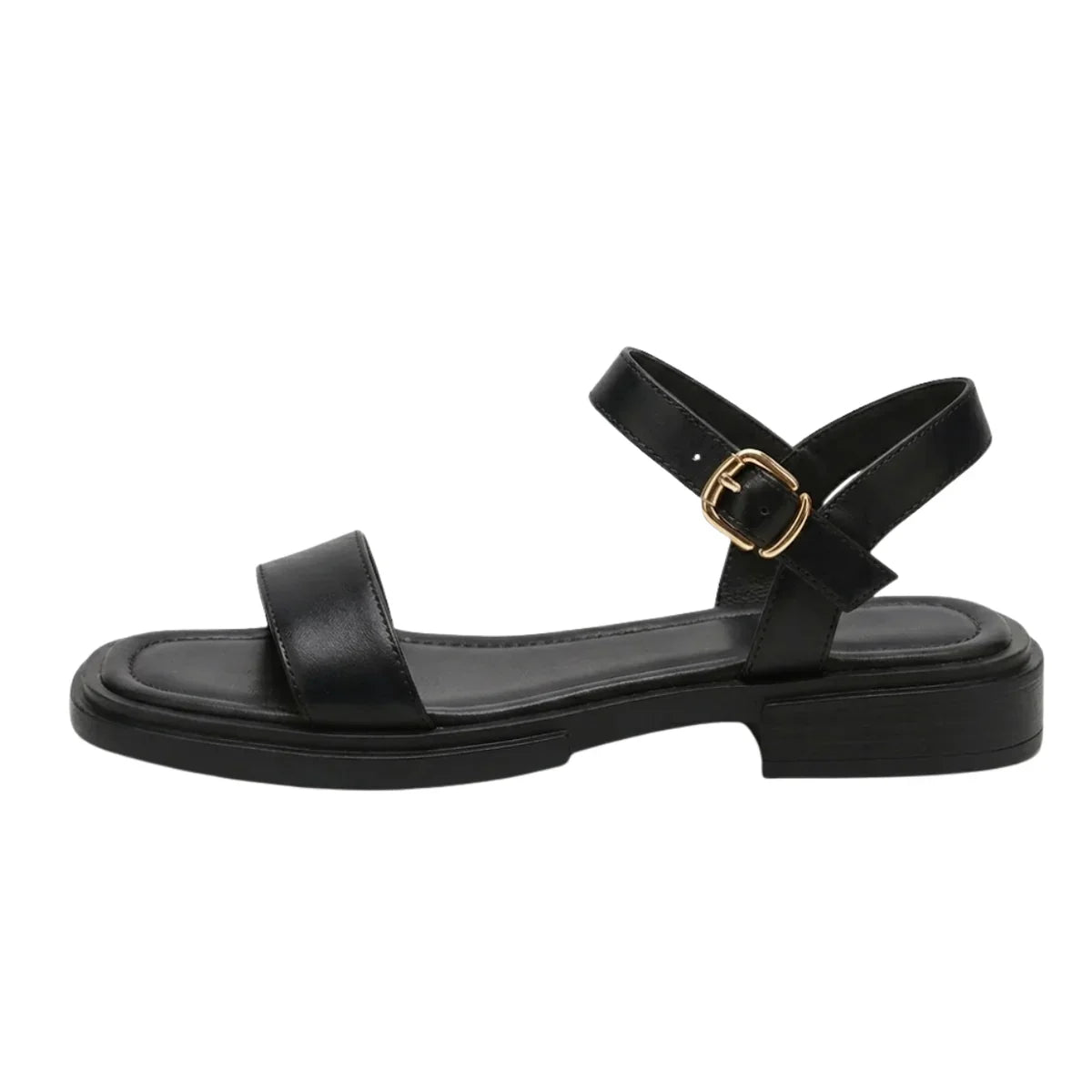 Women's orthopedic sandals with adjustable ankle strap and flat sole, summer comfort