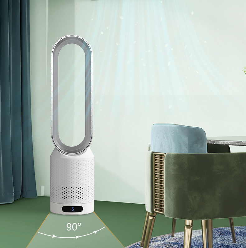 Bladeless tower fan 3-in-1 air cooler purifier UV sterilizer 8 speeds oscillating