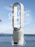 Bladeless tower fan 3-in-1 air cooler purifier UV sterilizer 8 speeds oscillating