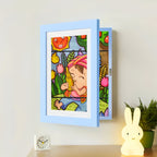 Kids drawing display frame rotating art frame stores 150 drawings, available in multiple colors