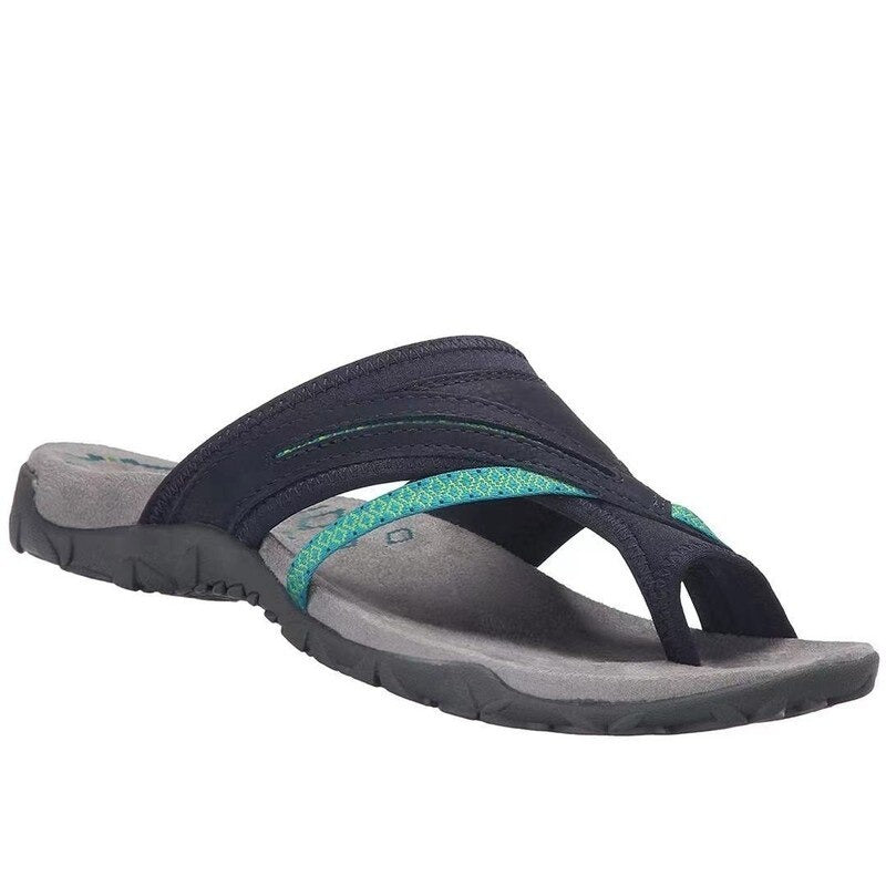 Orthopedic flip flops with arch support and nanofoam sole, women's summer sandals