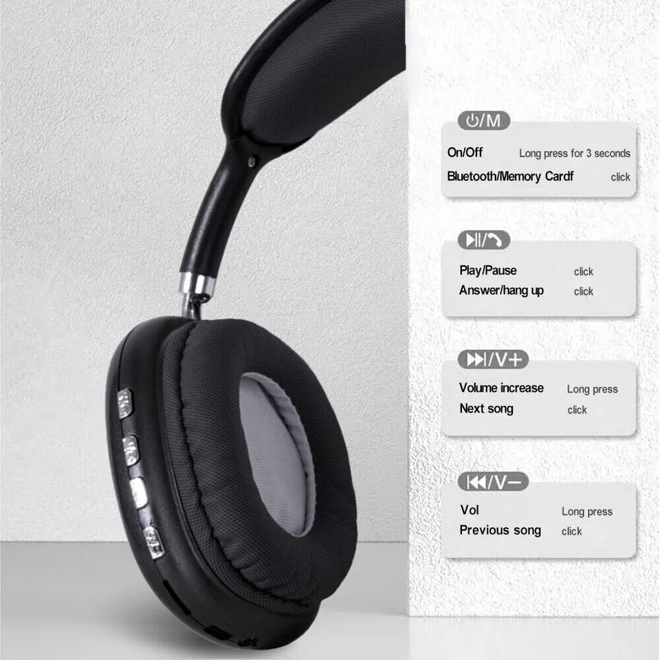 Bluetooth headphones HiFi stereo active noise cancelling over-ear wireless