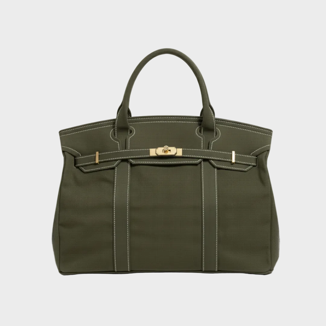 Canvas tote bag women's structured utility tote, water-resistant vintage canvas