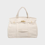 Canvas tote bag women's structured utility tote, water-resistant vintage canvas