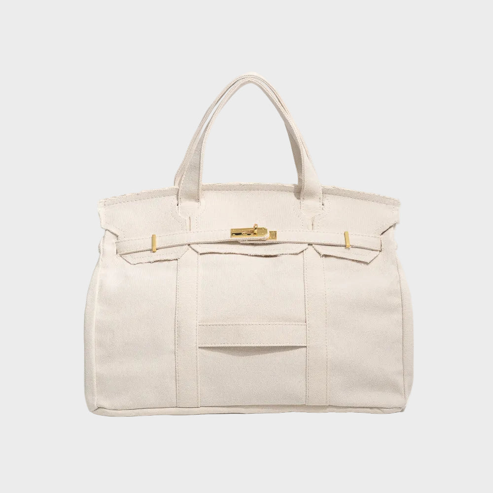 Canvas tote bag women's structured utility tote, water-resistant vintage canvas
