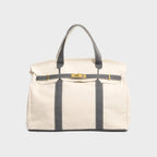 Canvas tote bag women's structured utility tote, water-resistant vintage canvas