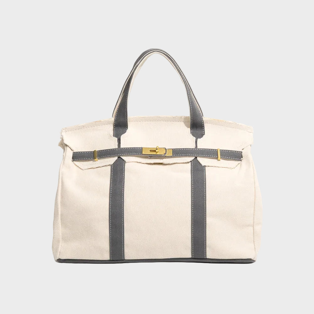 Canvas tote bag women's structured utility tote, water-resistant vintage canvas