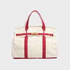 Canvas tote bag women's structured utility tote, water-resistant vintage canvas