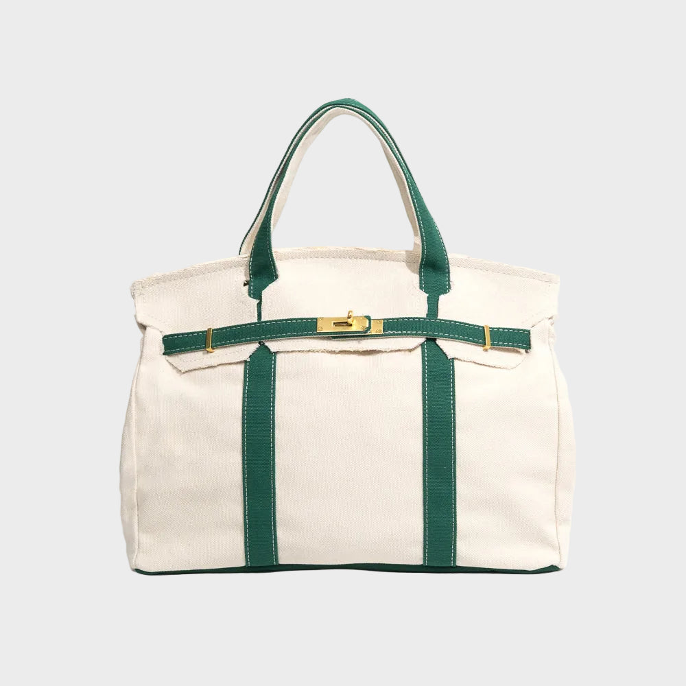 Canvas tote bag women's structured utility tote, water-resistant vintage canvas