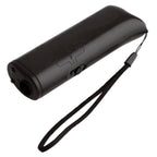 Dog anti bark ultrasonic deterrent device with built-in LED flashlight, compact ABS design