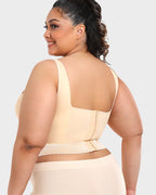 Women longline push up bra padded underwire support in black and beige