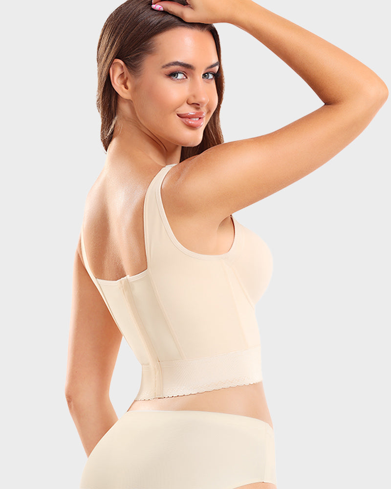 Women longline push up bra padded underwire support in black and beige