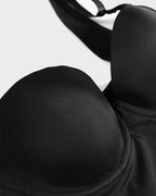 Women longline push up bra padded underwire support in black and beige