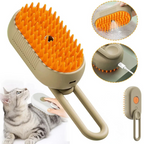 Pet Steam Grooming Brush 3-in-1 deshedding massage spray for cats and dogs