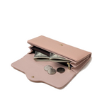 Women slim wallet multiple card slots in smooth finish