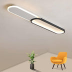 Flush mount LED ceiling light minimalist rectangular 2-light set, metal finish